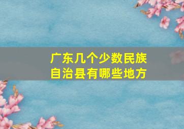 广东几个少数民族自治县有哪些地方