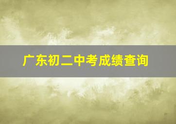 广东初二中考成绩查询