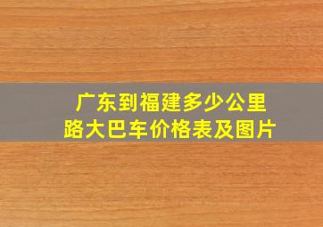 广东到福建多少公里路大巴车价格表及图片