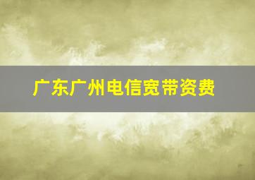 广东广州电信宽带资费