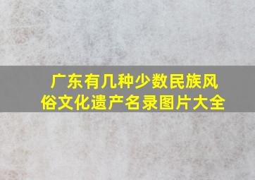 广东有几种少数民族风俗文化遗产名录图片大全