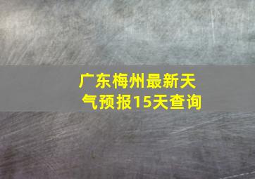 广东梅州最新天气预报15天查询