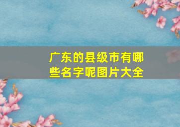 广东的县级市有哪些名字呢图片大全