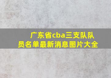 广东省cba三支队队员名单最新消息图片大全