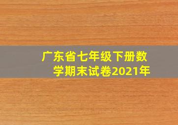 广东省七年级下册数学期末试卷2021年