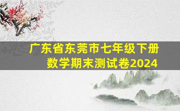 广东省东莞市七年级下册数学期末测试卷2024