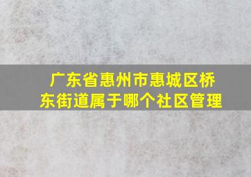 广东省惠州市惠城区桥东街道属于哪个社区管理