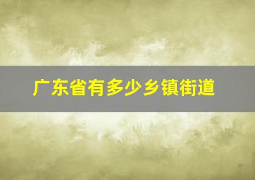 广东省有多少乡镇街道