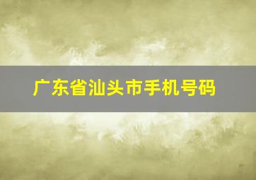 广东省汕头市手机号码