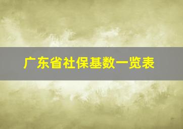 广东省社保基数一览表