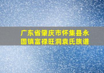 广东省肇庆市怀集县永固镇富禄旺洞袁氏族谱