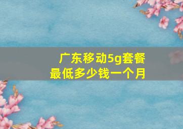 广东移动5g套餐最低多少钱一个月