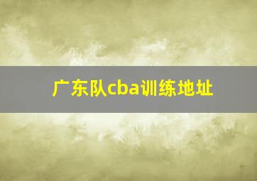 广东队cba训练地址