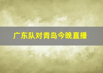 广东队对青岛今晚直播