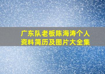 广东队老板陈海涛个人资料简历及图片大全集