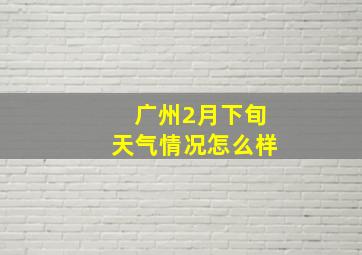 广州2月下旬天气情况怎么样