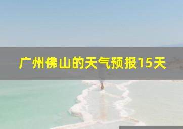 广州佛山的天气预报15天