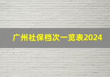 广州社保档次一览表2024