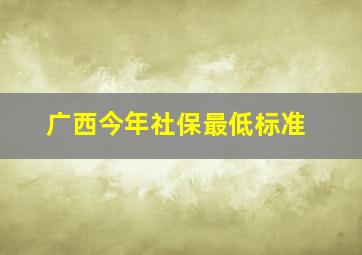 广西今年社保最低标准