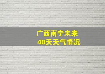 广西南宁未来40天天气情况