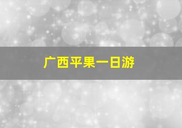 广西平果一日游