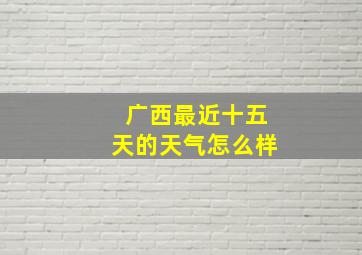 广西最近十五天的天气怎么样