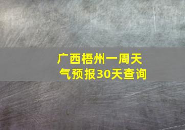 广西梧州一周天气预报30天查询