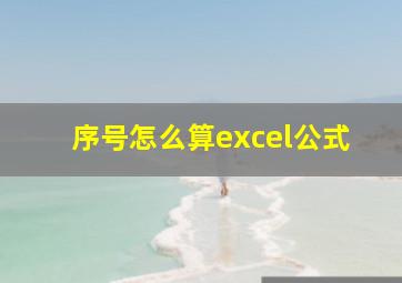 序号怎么算excel公式