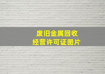 废旧金属回收经营许可证图片