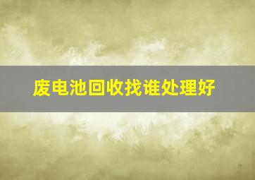 废电池回收找谁处理好