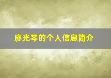 廖光琴的个人信息简介