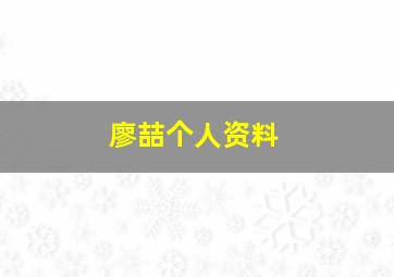 廖喆个人资料