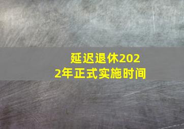 延迟退休2022年正式实施时间