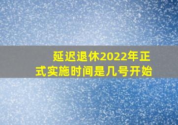 延迟退休2022年正式实施时间是几号开始