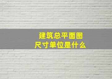 建筑总平面图尺寸单位是什么