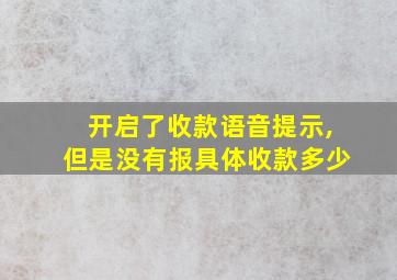 开启了收款语音提示,但是没有报具体收款多少