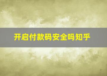 开启付款码安全吗知乎