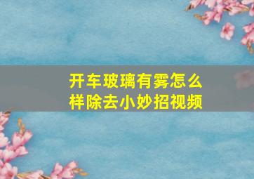 开车玻璃有雾怎么样除去小妙招视频