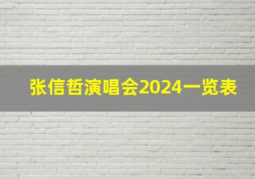 张信哲演唱会2024一览表