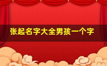 张起名字大全男孩一个字