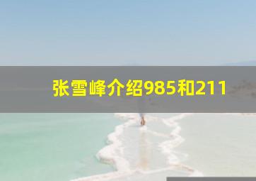 张雪峰介绍985和211