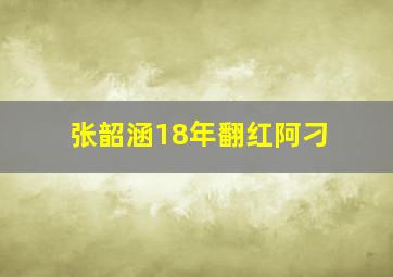 张韶涵18年翻红阿刁