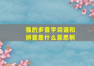 强的多音字词语和拼音是什么意思啊