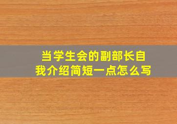 当学生会的副部长自我介绍简短一点怎么写