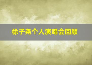 徐子尧个人演唱会回顾