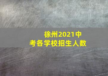 徐州2021中考各学校招生人数