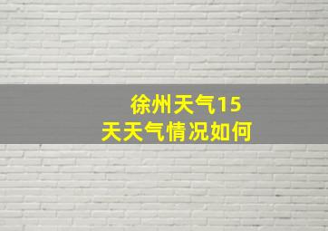 徐州天气15天天气情况如何