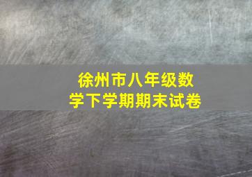 徐州市八年级数学下学期期末试卷