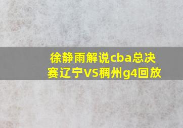 徐静雨解说cba总决赛辽宁VS稠州g4回放