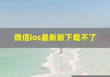 微信ios最新版下载不了